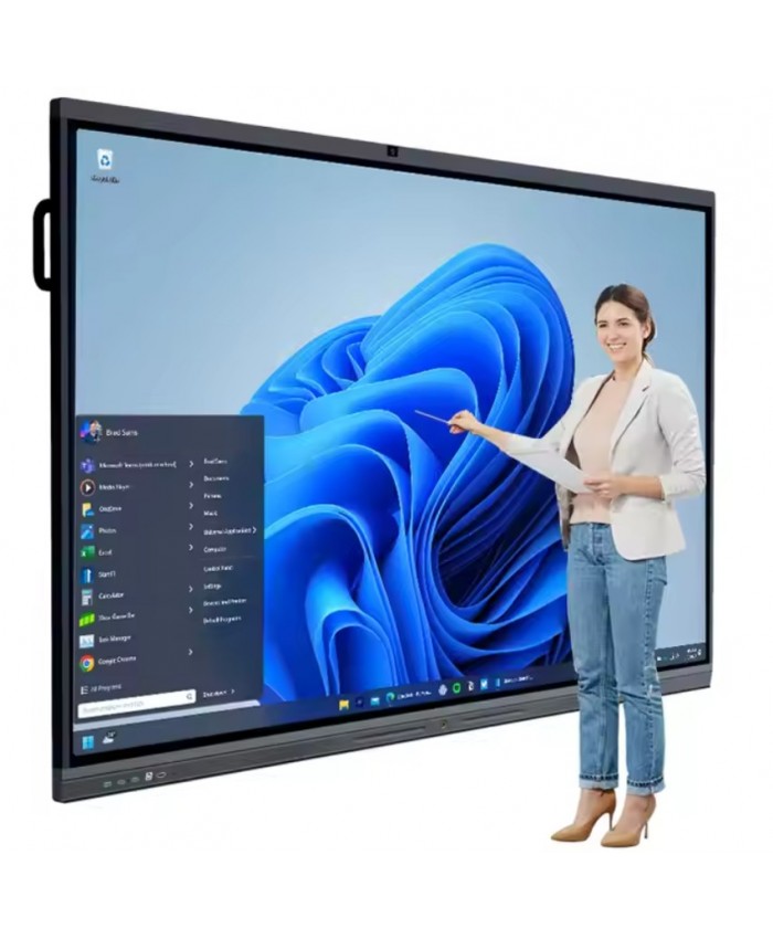 DigiCast 55-Inch 4K UHD Interactive Flat Panel Display with Android 14, Dual-Band WiFi, 40-Point Infrared Touch, Built-in Speakers, and Wall Mount – Ideal for Schools, Colleges, and Conference Rooms